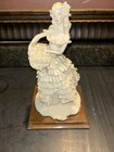 Vintage A Belcari Capodimonte Figurine Lady W Flower Basket 10    Signed