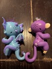 Wowwee Set Of 2 Fingerlings Interactive Baby Monkey Dragon Finger Toys