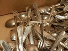 Mixed Estate 200 Pc Used Vtg   Antique Silverplate Flatware Lot Crafts resale
