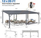 Domi 12x20ft Lean To Gazebo  Wall Mounted Gazebo W sloping Roof drainage System