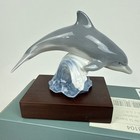 Lladro Figurine Lucky Dolphin 4 5    With Box 2004 Dolphin On A Wave Made In Spain