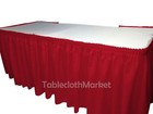 21  Polyester Pleated Table Skirt Red Skirting  Wedding Trade Show