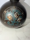 Vintage Japanese Bronze Brass Mixed Metal Painted Detail 3-d 9    Very Heavy