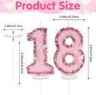 Girls Number 18 Birthday Candles  Pink Butterfly 18th Birthday Candle  Glitter C