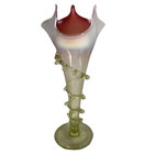 Uranium Glass Victorian Vase Cranberry Vaseline Floral Epergne Antique Blown