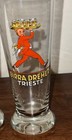 Set Of 3 Birra Dreher Trieste Beer Glass     Italian Brewery Advertising Barware