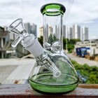Small 6  Green Glass Bong Thick Smoking Water Pipe Beaker Bubbler W bowl Usa