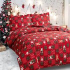 Christmas Bedding Set Queen Size Quilts Reversible Xmas Bedspread Snowflake Q   