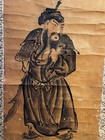 Vintage Japanese Edo Period Hanging Scroll Painting 200 Years Old Artwork Zen