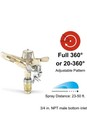 Rain Bird 35adjtntb Brass Impact Sprinkler  Adjustable 0   360    3 4 In
