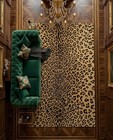 Hand-tufted Leopard Print Wool Rug  Beige Brown Safari Area Carpet
