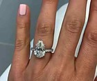5 Ct Pear Cut Moissanite Solitaire Engagement Ring 14k White Gold Plated Size-6