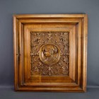 French Antique Gothic Hand Carved Wood Cupboard Door 19th