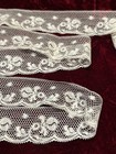 Antique vintage Bobbin Lace Scalloped Floral Edging Ecru  1 1 4  By Yard