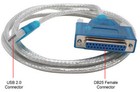 Usb To Printer Db25 25-pin Parallel Port Printer Cable Adapter Ieee 1284 - New