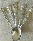 1903 Art Nouveau Alvin Bridal Rose Sterling Silver Teaspoon Set 4 1oz Scrap Tlc
