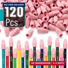 Mr  Pen- Pencil Top Erasers  120 Pack  Pink  Latex-free   No-smudge Cap Pencil E