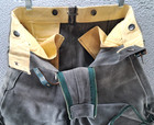 Vtg Lederhosen Oktoberfest Shorts Mens 28x4 Gray Green Leather German Belted