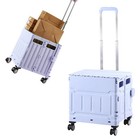 Folding Utility Cart Portable Rolling Crate Handcart With Durable Heavy Duty