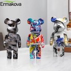 Figurine Animal Bear Multicolor Smooth Modern Resin Medium Free Stand Home Decor