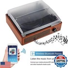 Bluetooth Turntable Vinyl Record Player With Speakers  3 Speed Belt Driven Vi