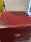 New Vintage Cartier Red Leather Watch Box Empty