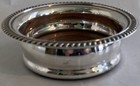 Vintage Barker Ellis Silver Plated Wine Bottle Coaster Turned Wooden Base