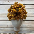 Lynn Ann Baumann Gold Wool Knit Lion Mane Costume Beanie Hat Kids Os