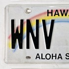 Hawaii Rainbow License Plate     free         Wnv 001   Aloha State Graphic Tag