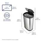 Nine Stars Automatic Kitchen Trash Can  13 Gallon Stainless Steel  Motion Sensor