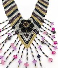 Handmade Huichol Beaded Flower Necklace     Vibrant Multicolor Mexican Folk Art