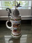 Antique German Cavalry Regimental Lithopane Porcelain Lidded Beer Steins 12 