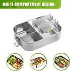 Stainless Steel Bento Box With 5 Compartments  47oz   1400ml Large   Thickened M