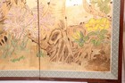 Japanese Vtg 4 Panel Folding Screen Asian Byobu Painted Chinese 70x35 Asian Atq 
