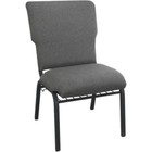 21  Wide Fossil Fabric Church Chair With Book Rack And Black Vein Frame