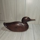 Vtg Handcarved Pair Of Ironwood Duck Decoys Figurines Heavy Wood Display Pieces