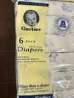 Vintage Gerber Birdseye Cloth Diapers Blue Bear Print Cotton Prefold 6 Pack Nos