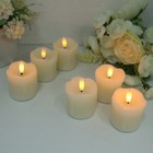 6pcs Flickering Real Wax Led Tea Light Votive Candles With Timer Remote Control