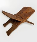 Vtg Sheeham Wood Folding Book Stand Holder Hand Carved Bible Recipe Cookbook