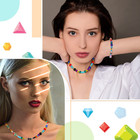 Sureio 1300 Pieces Crystal Glass Beads For Jewelry Making Suncatcher Faceted Bic
