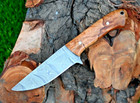 Custom Hand Made Hunting Skinning Knife Forged Damascus Steel Blade 2902