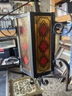 Vintage Hanging Light Yellow And Red Glass