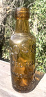 Antique Ross s Amber Brown Glass Bottle Reliable Ginger Beer Dumfries 4 Blob Top