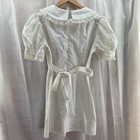 Vintage Handmade White Lace Trim Puff Sleeve Dress Girls Size 10   12 Cottagecore