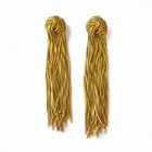 Gold Tone Metal Tassel Dangle drop Post Earrings  No Stone  Lobe