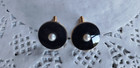 Vtg Hayward Of New York Pearl   Black Onyx Look Gold Finish Cuff Links