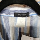 Pop Icon Mens Size Xl Striped Sheer Style Long Sleeve Shirt Nwt Vintage Y2k