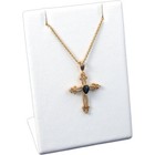 3 White Faux Leather Earring Pendant Display Stand