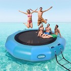 10 12ft Inflatable Water Bouncer Trampoline With Ladder   Pump For Lake Pool