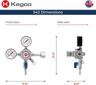 Kegco Kc Lh-542 Premium Pro Series Dual Gauge Co2 Draft Beer Regulator  Chrome